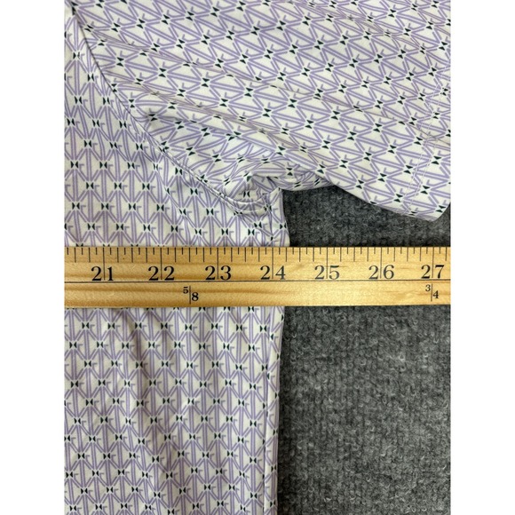 Greyson Golf Polo Shirt Mens Large Purple White Geometric Wolf Logo Performance - Picture 8 of 9